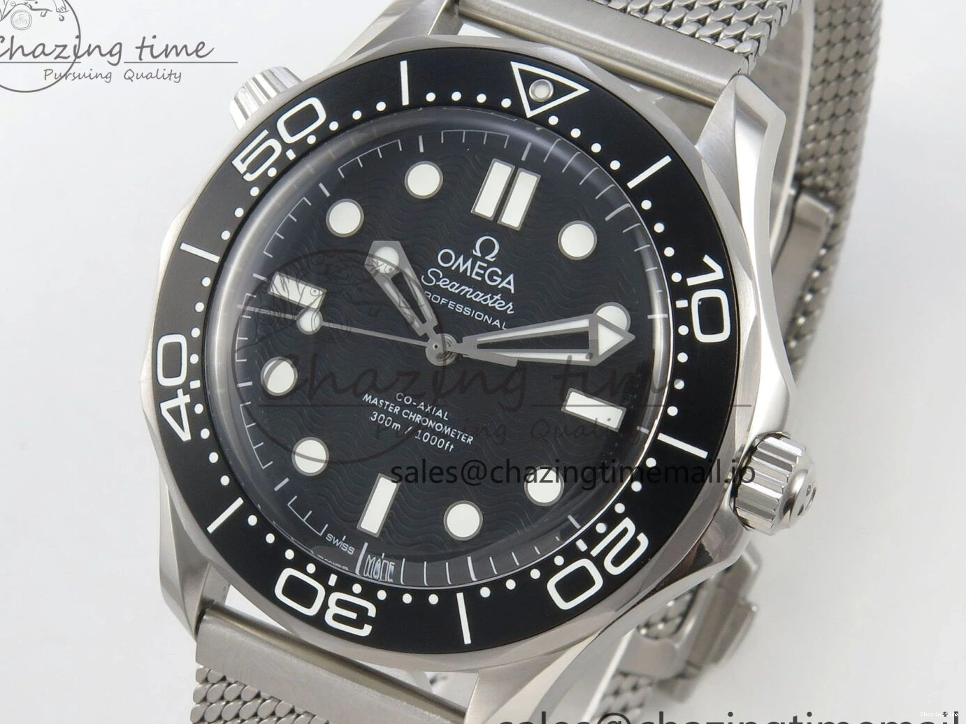 0225 Seamaster 300M 42mm SS VSF Best Edition Black Dial On Mesh Bracelet A Stretchable 7658